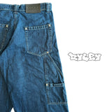 Double Knee Denim Contast threading - Blue (white thread)