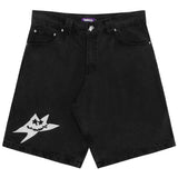 Washed Black Jorts - Star Logo